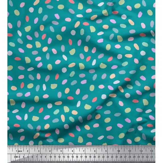 Soimoi Green Rayon Crepe Fabric Brush Stroke Abstract Fabric Prints By Yard 46 Inch Wide