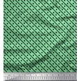 thumbnail image 1 of Soimoi Green Rayon Crepe Fabric Diagonal Stripe & Dots Print Sewing Fabric Yard 46 Inch Wide, 1 of 3