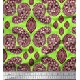 thumbnail image 1 of Soimoi Green Rayon Crepe Fabric Maroon Paisley Fabric Prints By Yard 46 Inch Wide, 1 of 1