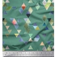 thumbnail image 1 of Soimoi Green Rayon Crepe Fabric Triangle Art Geometric Print Fabric by Yard 46 Inch Wide, 1 of 3