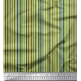 thumbnail image 1 of Soimoi Green Rayon Crepe Fabric Vertical Stripe Print Fabric by the Yard 46 Inch Wide, 1 of 3