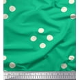 thumbnail image 1 of Soimoi Green Rayon Crepe Fabric White Dots Decor Fabric Printed Yard 46 Inch Wide, 1 of 3