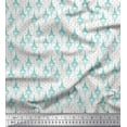 thumbnail image 1 of Soimoi Green Rayon Fabric Arrow,Heart & Eiffel Tower Architectural Decor Fabric Printed Yard 56 Inch Wide, 1 of 1