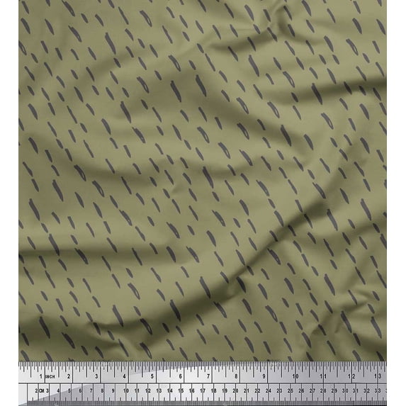 Soimoi Green Rayon Fabric Brush Stroke Abstract Decor Fabric Printed Yard 56 Inch Wide