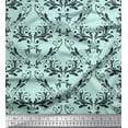 thumbnail image 1 of Soimoi Green Rayon Fabric Filigree Damask Print Sewing Fabric Yard 56 Inch Wide, 1 of 1