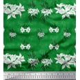 thumbnail image 1 of Soimoi Green Rayon Fabric Leaves & Azalea Floral Print Fabric by Yard 42 Inch Wide, 1 of 3