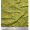 thumbnail image 1 of Soimoi Green Rayon Fabric Lemon Slice Vegetable Print Fabric by Yard 42 Inch Wide, 1 of 3
