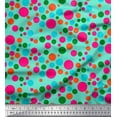 thumbnail image 1 of Soimoi Green Rayon Fabric Polka Dots Printed Fabric 1 Yard 42 Inch Wide, 1 of 3