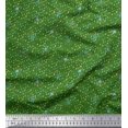 thumbnail image 1 of Soimoi Green Rayon Fabric Spiral & Dots Printed Fabric 1 Yard 42 Inch Wide, 1 of 3