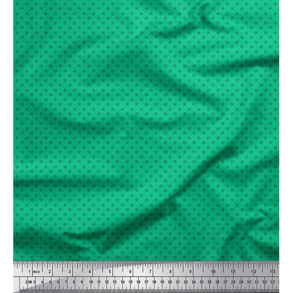 Soimoi Green Rayon Fabric Spiral & Stripe Geometric Print Sewing Fabric Yard 42 Inch Wide