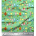 thumbnail image 1 of Soimoi Green Rayon Fabric Star & Baubles Christmas Print Fabric by the Yard 56 Inch Wide, 1 of 3