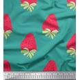 thumbnail image 1 of Soimoi Green Rayon Fabric Strawberry Fruits Printed Craft Fabric by the Yard 56 Inch Wide, 1 of 3