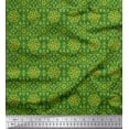 thumbnail image 1 of Soimoi Green Silk Fabric Artistic Floral Decor Fabric Printed Yard 42 Inch Wide, 1 of 3