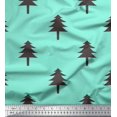 thumbnail image 1 of Soimoi Green Silk Fabric Christmas Tree Decor Fabric Printed Yard 42 Inch Wide, 1 of 1