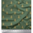 thumbnail image 1 of Soimoi Green Silk Fabric Christmas Tree Print Fabric by Yard 42 Inch Wide, 1 of 3