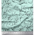 thumbnail image 1 of Soimoi Green Silk Fabric Curry Leaves Printed Craft Fabric by the Yard 44 Inch Wide, 1 of 3