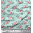 thumbnail image 1 of Soimoi Green Silk Fabric Floral & Geometric Decor Fabric Printed BTY 42 Inch Wide, 1 of 3
