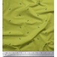 thumbnail image 1 of Soimoi Green Silk Fabric Green Chilli & Stripe Print Sewing Fabric Yard 42 Inch Wide, 1 of 3