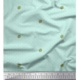 thumbnail image 1 of Soimoi Green Silk Fabric Lady Finger & Dots Print Fabric by the Yard 42 Inch Wide, 1 of 3