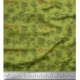 thumbnail image 1 of Soimoi Green Silk Fabric Positive Quotes & Heart Text Printed Fabric 1 Yard 42 Inch Wide, 1 of 3