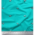 thumbnail image 1 of Soimoi Green Silk Fabric Spaceship & Star Dots Print Sewing Fabric Yard 42 Inch Wide, 1 of 3
