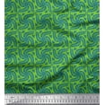 thumbnail image 1 of Soimoi Green Silk Fabric Talavera Poblana Ethnic Print Fabric by the Yard 42 Inch Wide, 1 of 3