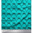 thumbnail image 1 of Soimoi Green Silk Fabric Tendril & Abstract Print Sewing Fabric Yard 42 Inch Wide, 1 of 3