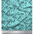 thumbnail image 1 of Soimoi Green Velvet Fabric Brush Stroke & Dots Abstract Printed Fabric 1 Yard 58 Inch Wide, 1 of 3