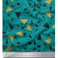 thumbnail image 1 of Soimoi Green Velvet Fabric Dot,Zig Zag & Triangle Geometric Print Fabric by the Yard 58 Inch Wide, 1 of 1