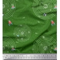 thumbnail image 1 of Soimoi Green Velvet Fabric Solar System & Rocket Galaxy Print Fabric by the Yard 58 Inch Wide, 1 of 3