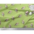 thumbnail image 1 of Soimoi Green Velvet Fabric Watercolor Crowned Woodpecker Bird Fabric Prints By Yard 60 Inch Wide, 1 of 3