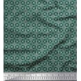 thumbnail image 1 of Soimoi Green Viscose Chiffon Fabric Arrow & Diamond Geometric Fabric Prints By Yard 42 Inch Wide, 1 of 3