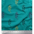 thumbnail image 1 of Soimoi Green polyester Crepe Fabric Cotton Ball Leaves Print Fabric by the Yard 52 Inch Wide, 1 of 3