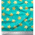 thumbnail image 1 of Soimoi Green polyester Crepe Fabric Dots & Star Printed Fabric 1 Yard 52 Inch Wide, 1 of 3