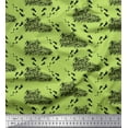 thumbnail image 1 of Soimoi Green polyester Crepe Fabric Foot Print & Text Print Fabric by the Yard 42 Inch Wide, 1 of 3