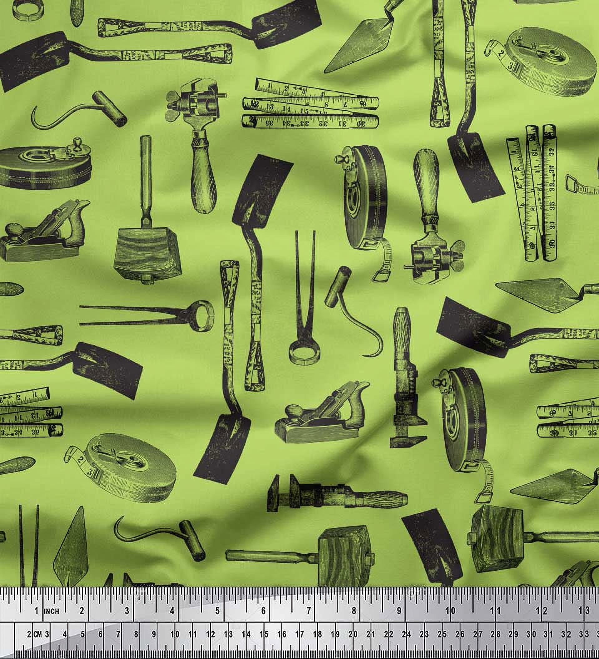 Crep Poly Hardware Soimoi Green polyester Crepe Fabric Gardening Tools & Hardware Fabric ...