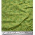 thumbnail image 1 of Soimoi Green polyester Crepe Fabric Insect & Artistic Decor Fabric Printed BTY 42 Inch Wide, 1 of 1