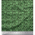 thumbnail image 1 of Soimoi Green polyester Crepe Fabric Tiger Animal Skin Print Sewing Fabric Yard 42 Inch Wide, 1 of 3