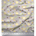 thumbnail image 1 of Soimoi Grey Cotton Duck Fabric Floral,Tea Cup & Lemon Slice Vegetable Printed Craft Fabric by the Yard 42 Inch Wide, 1 of 1