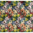 thumbnail image 1 of Soimoi Grey Cotton Poplin Fabric Leaves, & Lily Floral Decor Fabric Printed Yard 56 Inch Wide, 1 of 7