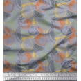 thumbnail image 1 of Soimoi Grey Rayon Crepe Fabric Mix Fruits Print Fabric by Yard 46 Inch Wide, 1 of 3