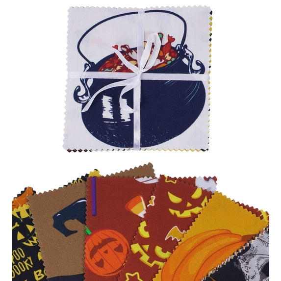 Soimoi Halloween Print&nbsp;Precut 5-inch Cotton&nbsp;Fabric&nbsp;Quilting&nbsp;Squares&nbsp;Charm Pack DIY Patchwork Sewing Craft- Multicolor