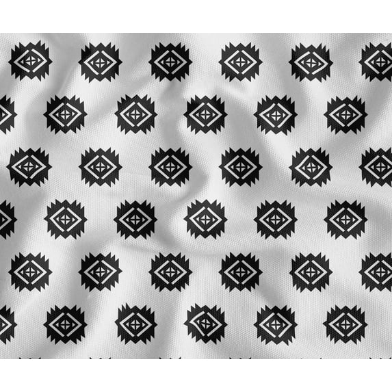 Soimoi Home & Outdoor Upholstery Fabric - Geometric Pattern - 56" Wide by 2 Yard - Ideal for Chairs, Table Covers & DIY Projects - Black