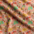 thumbnail image 1 of Soimoi Insect Printed, Cotton Satin Spandex, Sewing Fabric by The Yard 54 Inch Wide, Decorative Fabric for Dresses and Home Accents, Peach, 1 of 5