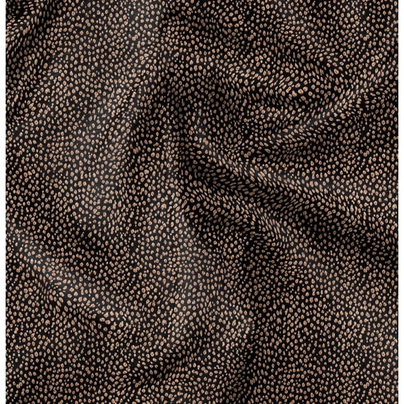 Soimoi Japan Crepe Satin Black Fabric By the Yard - 54 Inch Wide - Animal Skin Fabric - Fierce and Exotic Textile for Fashion and Home Printed Fabric