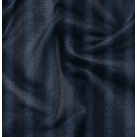 Soimoi Japan Crepe Satin Blue Fabric By the Yard - 54 Inch Wide - Stripe - Classic Charm with Stripe Patterns Printed Fabric