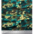 thumbnail image 1 of Soimoi Japan Crepe Satin Fabric Animals & Camouflage Print Fabric by The Yard 42 Inch Wide, 1 of 1