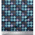 thumbnail image 1 of Soimoi Japan Crepe Satin Fabric Argyle Check Decor Fabric Printed Yard 42 Inch Wide, 1 of 3