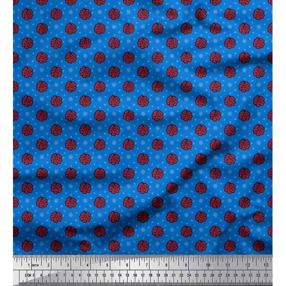 Soimoi Japan Crepe Satin Fabric Artistic Floral Printed Craft Fabric by the Yard 42 Inch Wide