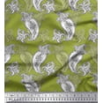 thumbnail image 1 of Soimoi Japan Crepe Satin Fabric Black Sketch Paisley Print Sewing Fabric Yard 42 Inch Wide, 1 of 3
